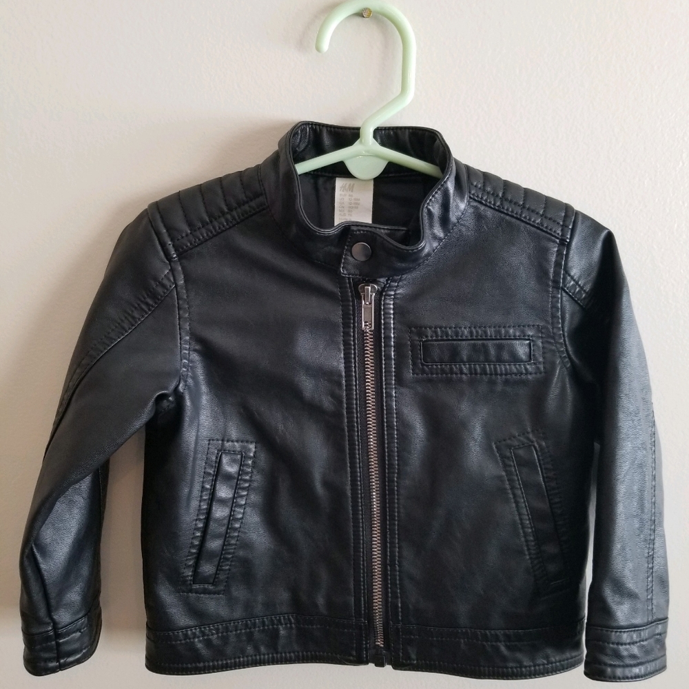 H&M black faux leather jacket